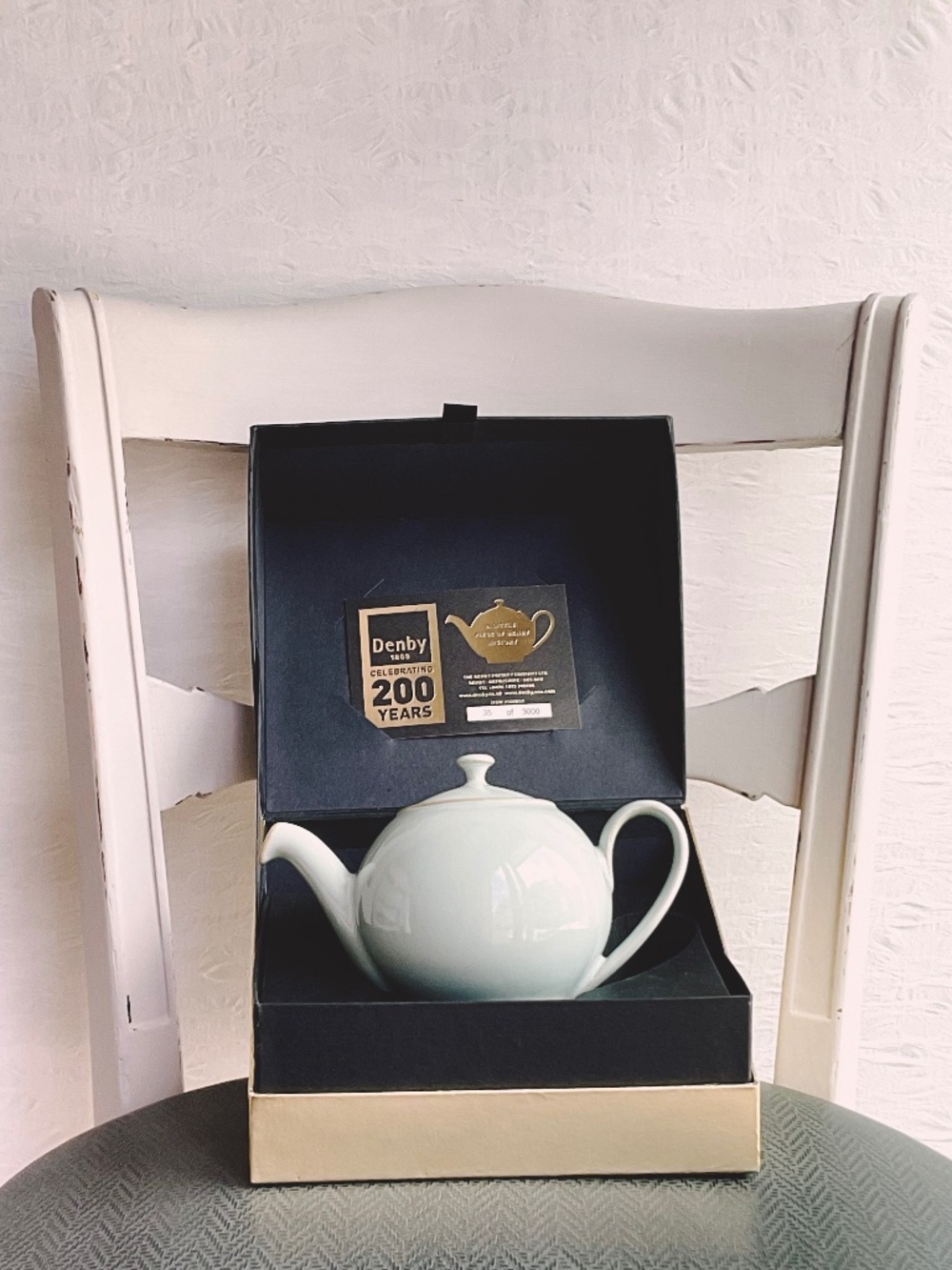 Denby Pure Green One Cup Collector Teapot Limited Edition 200 Years Celebration